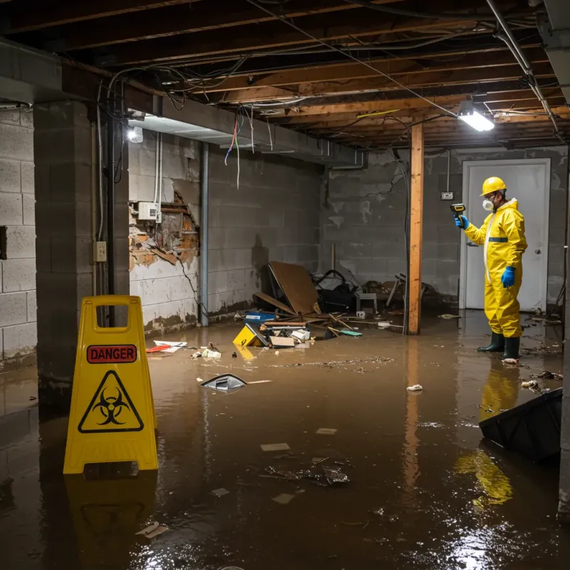 Flooded Basement Electrical Hazard in Howell County, MO Property